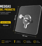 Tornillos ganchos adhesivos x 6 terminación plana - Imagen 8