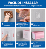 Ganchos Adhesivos de Doble Cara x 4 Pares Sin Agujerear - Imagen 6