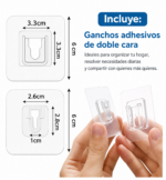Ganchos Adhesivos de Doble Cara x 4 Pares Sin Agujerear - Imagen 7