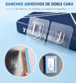 Ganchos Adhesivos de Doble Cara x 4 Pares Sin Agujerear - Imagen 5
