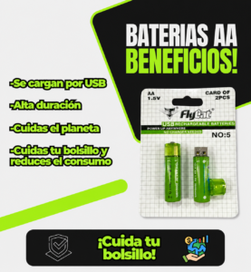 Pilas recargables USB AA X 2 - Imagen 6