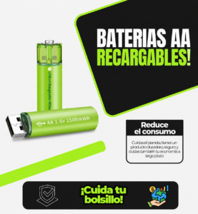 Pilas recargables USB AA X 2 - Imagen 8