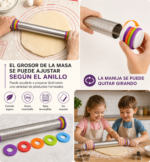 Palo de amasar con anillos regulables (Acero inoxidable) - Imagen 3
