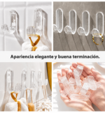 Ganchos adhesivos acrílico transparente x 5 - Imagen 5
