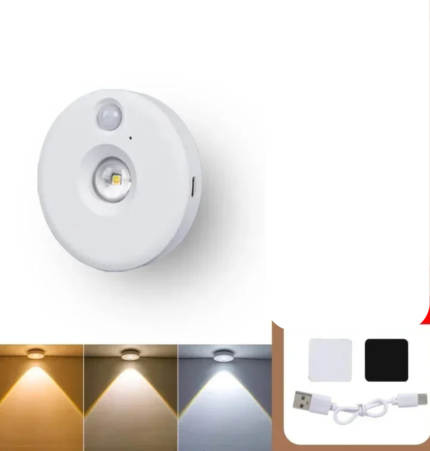 Luz LED Sensor Movimiento | 3 Tonos y Dimmer | Recargable USB
