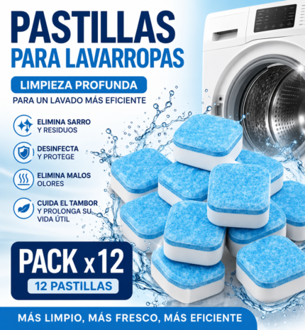 Pastillas Limpia Lavarropas x 12