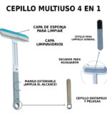 Cepillo Limpiador De Vidrios Y Sacapelusa 4 en 1 - Imagen 7