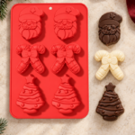 Molde de Silicona Navideño Papá Noel - 6 Cavidades grandes