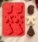 Molde de Silicona Navideño Papá Noel - 6 Cavidades grandes