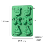 Molde de Silicona Navideño Papá Noel - 6 Cavidades grandes - Imagen 4